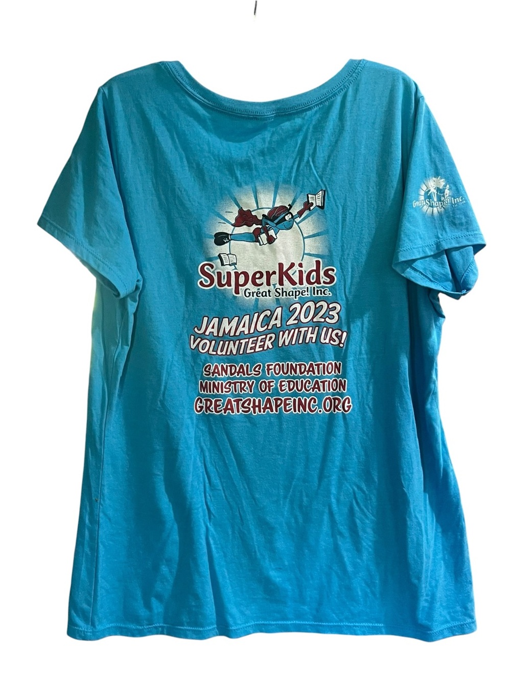 Jamaica 2023 Volunteer V-Neck Tee - Teal Blue